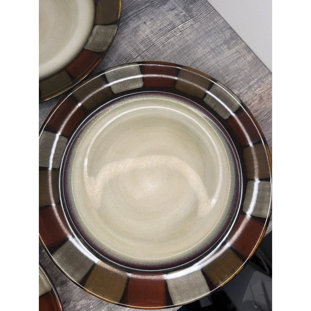 Pfaltzgraff Everyday Taos Dinner Plates Set of 6 Brown Tan Grey 11